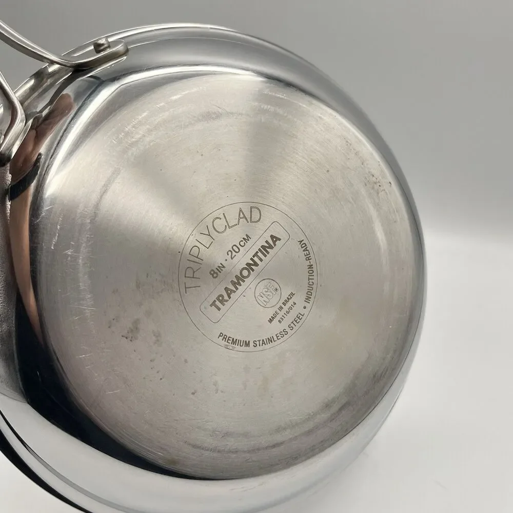 Tramontina Gourmet Tri-Ply Clad Stainless Steel Frying Pan 8in Silver